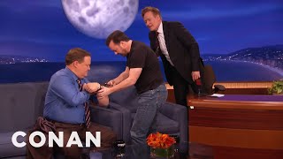 Ricky Gervais Teaches Conan & Andy To Play "A**hole Or Elbow" | CONAN on TBS