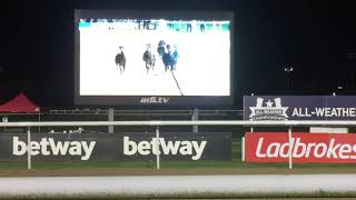 Horse Racing at Wolverhampton race course : Mubakker is the Winner