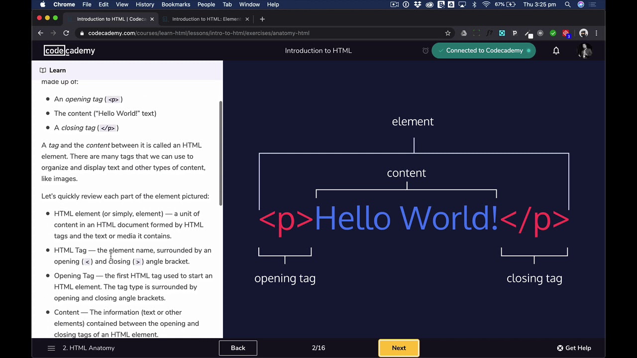 Video 2 – HTML Elements And Structure – Codecademy For Schools ...