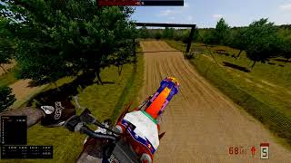 MX Bikes - hitting the big jump on Forest Raceway on a 125!