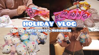 【 Holiday Mini Vlog 】 🎀 ハローキティ×マクドナルド 🍔 本命出てきてハッピーセットdays!!🐰🩵