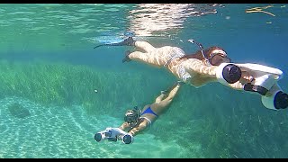 GIRLS Diving Rainbow River with SEA SCOOTERS - Outdoor Master