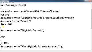 ELIGIBLE VOTE OR NOT USING JAVA SCRIPT IN THE WEBPAGE