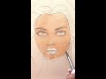 pretty girl’s face painting with watercolor