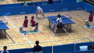 The sharp rallies in the table tennis match