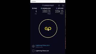 Lightning Fibre - 1Gbps Speed Test