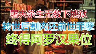 屠夫殺生無數下「地獄」，轉世重生後割肉還前世罪孽，終得阿羅漢果位！因果之報不可不信！這一世作惡，下一世受罪！——佛理箴言