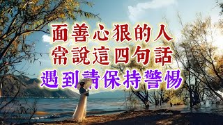 面善心狠的人，常常說這四句話，遇到了請保持警惕。