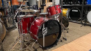 70's Vintage Red Sparkle Ludwig Drum Set. 13,16, 24 Bass Drum