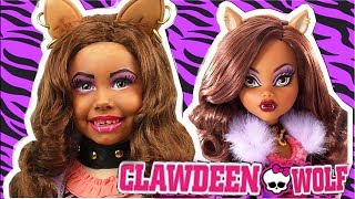 Alice pretend Clawdeen Wolf and play with Monster High Doll