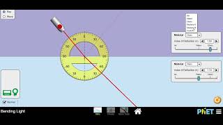 PHYSICS LAB - Simulation bending light from Phet.