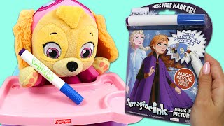 Learning with Paw Patrol Baby Skye & Disney Frozen Imagine Ink | Educational Coloring Book for Kids!