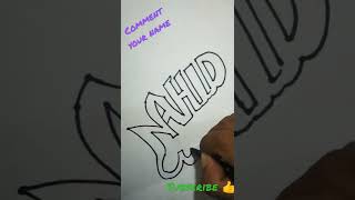 Nahid name drawing and colour 💐💐💐 very easi drawing 💕💕💕#akmerit #art #short #name  💕💕💕#