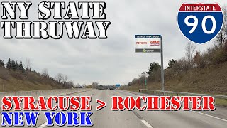 I-90 West - New York State Thruway - Syracuse to Rochester - New York -4K Highway Drive