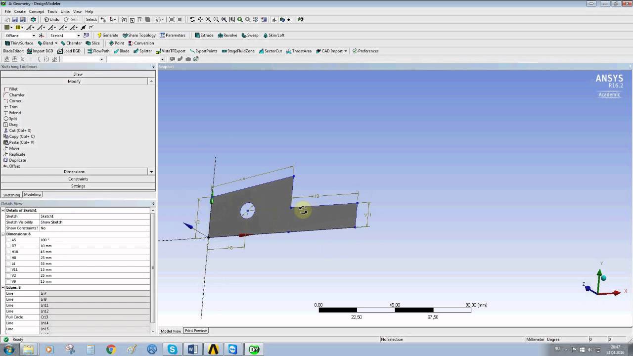 Tutorial Ansys Design Modeler 2d Part 1 Youtube