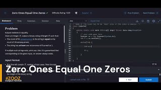 CodeChef Zero Ones Equal One Zeros Problem Solution || #coding #codechef #codechefsolution #zooz