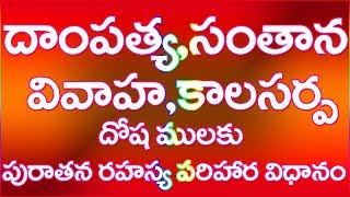 అనుకూల దాంపత్యము,సంతానము,వివాహము,సర్ప దోషములకు పురాతన రహస్య విధానము,