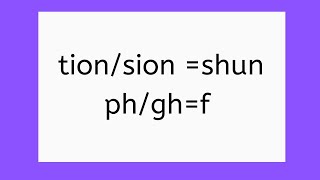 Read Tion/Sion/ph/gh Irregular letter sound combinations