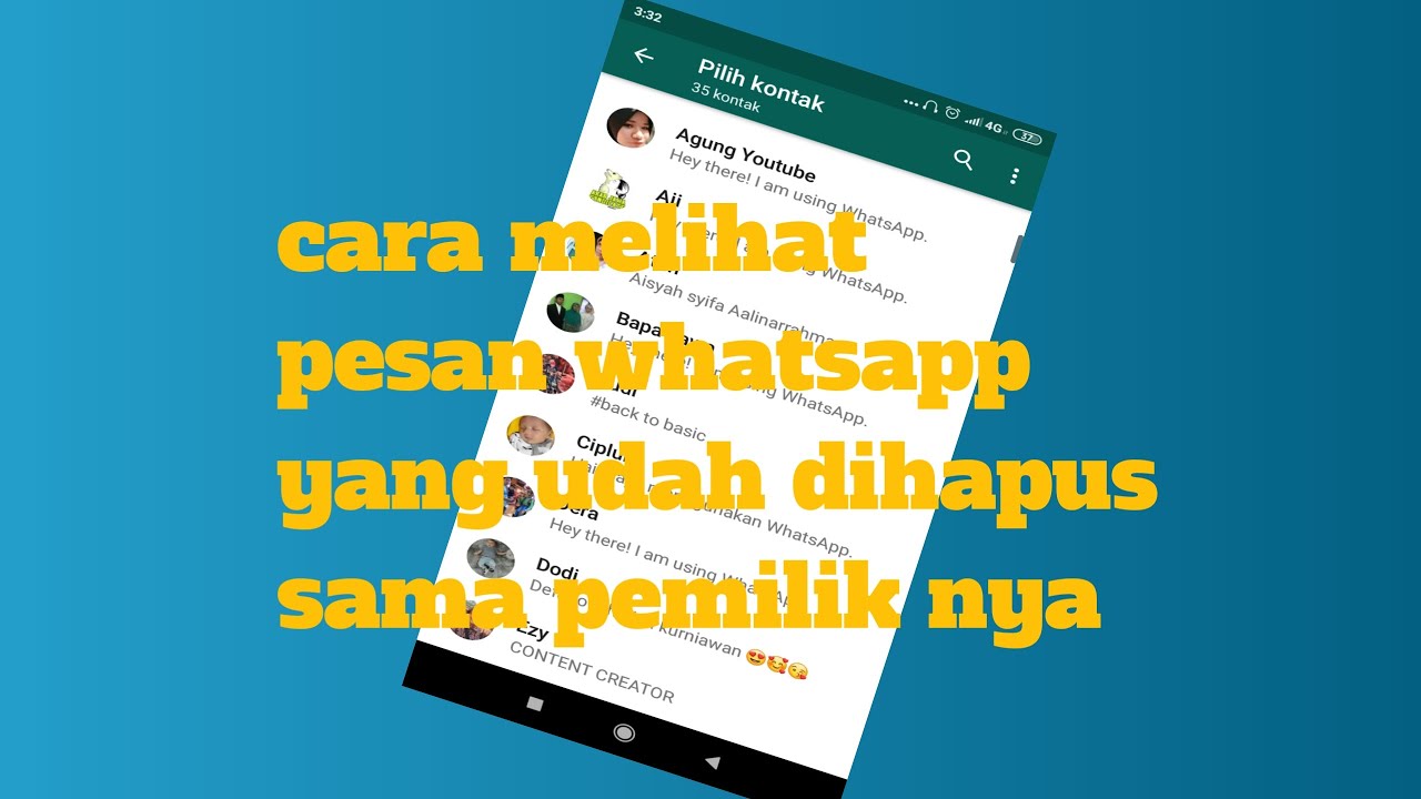 Cara/Trik Melihat Pesan Whatsapp Yang Udah Di Hapus Sama Pemilik Nya ...