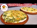 PIZZA CASERA DE ESPINACAS Y SALSA BLANCA