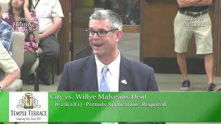 Temple Terrace Municipal Code Enforcement Board 6-9-2021