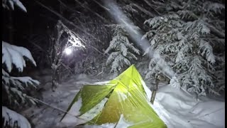 Hot Tent Camping In A Snowstorm