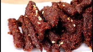 Homemade spicy beef jerky 自制麻辣牛肉干