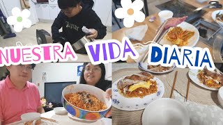 COREANO COME CARNE CRUDA 😱| SÁNDWICH DE RAMEN PICANTE 🔥| MI ESPOSO FELIZ POR SU NUEVA OLLA ARROCERA