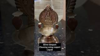 Silver deepam cleaning using rooperi liquid #rooperi #silver