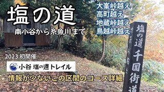 【塩の道トレイル 南小谷から糸魚川へ32km】紅葉にのみ込まれ、熊への恐怖心と向き合い、どしゃ降りにも負けず・・歴史を感じる古道 塩の道の東側の4コース踏破