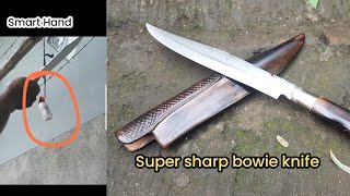 Knife Making, Forging Sharp Bowie knife,, Cara membuat pisau model bowie #viral