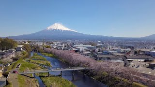 2019 絶景空撮・潤井川龍厳淵の富士と桜(4K) [Aerial Shot] Mt. Fuji \u0026 Cherry Blossoms At Ryuganbuchi Of Urui River(UHD)