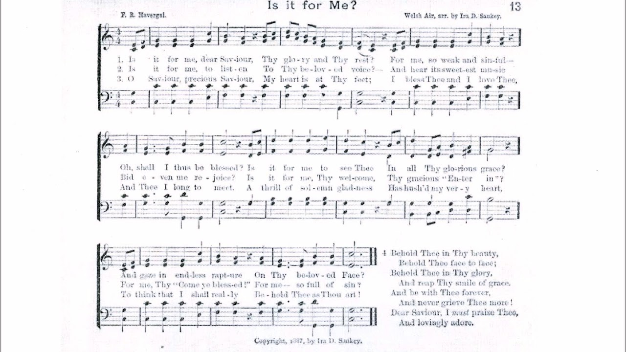 Is It For Me Dear Savior Sankey Youtube