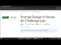 Prompt Design in Vertex AI Challenge Lab LAB-4