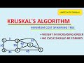 kruskals algorithm solved in simple steps