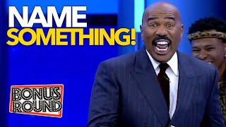FUNNY NAME SOMETHING ROUNDS On Family Feud With Steve Harvey