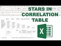 How to add asterisks to a correlation table to show the significance in excel
