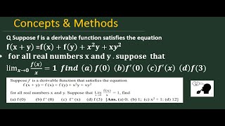 Suppose f is a derivable function satisfies the equation f(x+y ) =f(x)+f(y)+x^2 y+xy^2 ...