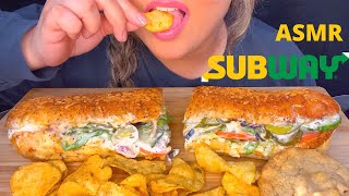 ASMR EATING SUBWAY FOOTLONG CHICKEN TERIYAKI MUKBANG (no talking) EATING SOUNDS | Mandy Foods ASMR