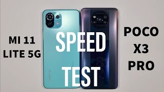 Xiaomi Mi 11 Lite 5G vs Xiaomi Poco X3 Pro Speed Test