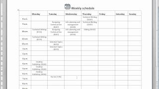 How to create a weekly schedule