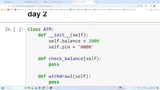 Python Tutorial Day 42 | Python Object Oriented Programming | OOPS Part 2 | ATM Code Simulator
