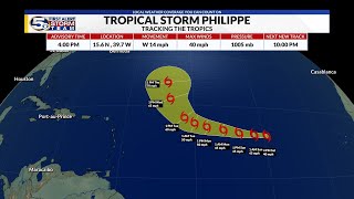 Philippe forms in the Atlantic, Ophelia soaking the Mid-Atlantic