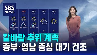 [날씨] 칼바람 추위 계속…중부·영남 중심 대기 건조 / SBS