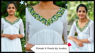 🎅അടിപൊളി ക്രിസ്മസ്💚✨🎄സ്പെഷ്യൽ ത്രെഡ് Work❄️🪡Threadsntrendsbyamaluz/Hand Embroidery/Thread Work