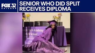 High school senior who did split at graduation receives diploma