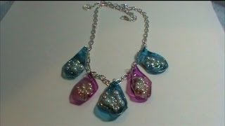 DIY~ Beautiful Faux Oyster Shell Necklace From A Recycled Soda Bottle!