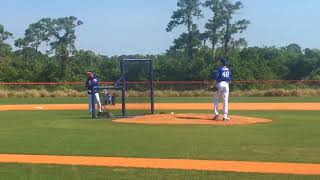 Mets’ Jacob deGrom throws to Tim Tebow