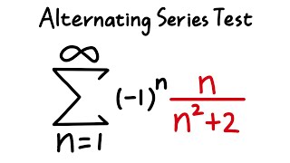 Alternating Series Test, series of (-1)^n*n/(n^2+2), calculus 2 tutorial