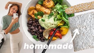 plant based what I eat in a day + how to make tempeh